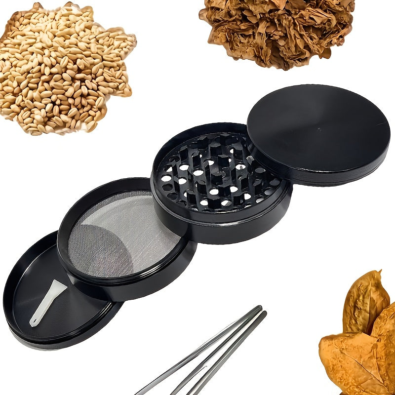 Black Manual Spice Grinder – Flat Design for Peppercorns & Herbs
