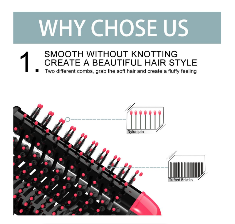 3 IN 1 Air Brush One-Step Hair Dryer Blow Dryer Brush Professional 1000W