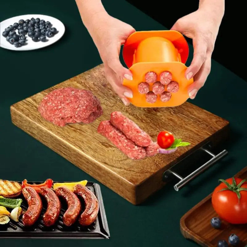 2Pcs one Press Cevapcici Sausage Maker – 7 Sausages At Once Non-Stick BBQ Tool
