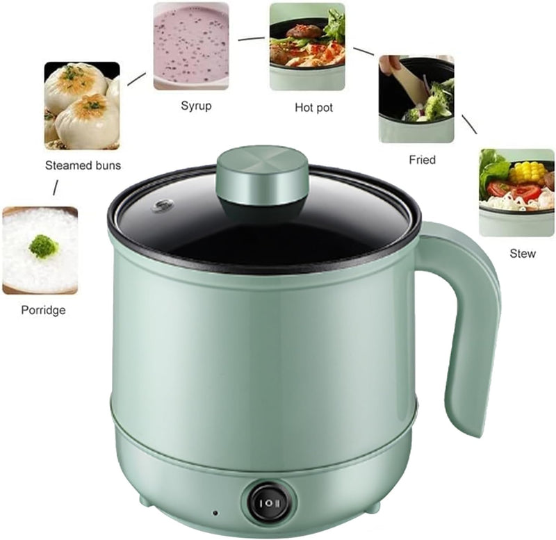 IPSTYLE 1.7L Electric Hot Pot Non-Stick Mini Portable Travel Cooker