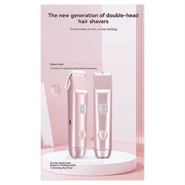 Bikini Epilator For Woman, Dual Head Precise Hair Trimmer, Wet Dry Painless Trimming Machine