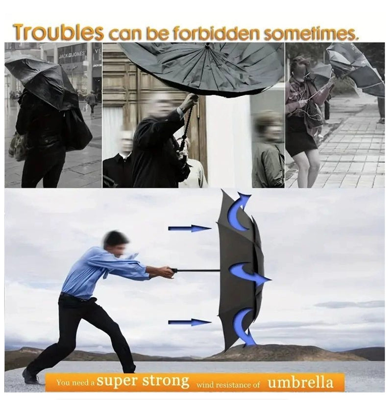 Super Big Top Quality Umbrella Double Strong Rain Woman Windproof Paragua