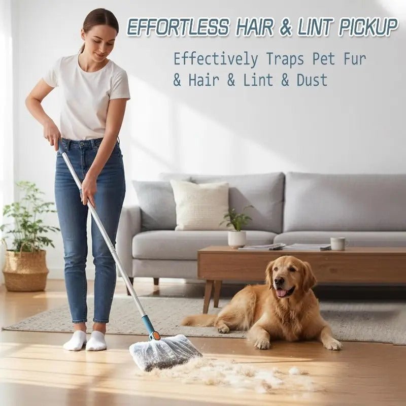 100Piece Disposable Broom Covers, Anti-Tangle Sweeping Bags for Hair & Dust Cleaning