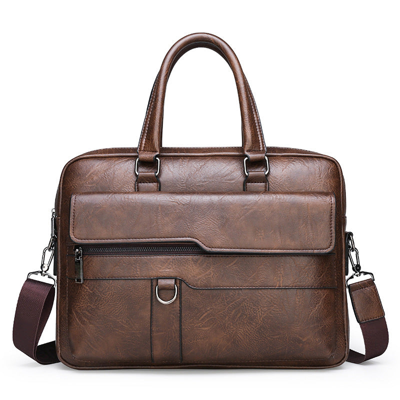 Men Bag Briefcase Laptop Bag - Leather Business Handbag Crossbody Shoulder