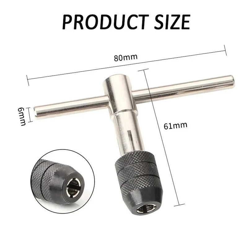 Tap Holder Wrench T-Handle Professional Hand Tapping Tools Machinist Repair
