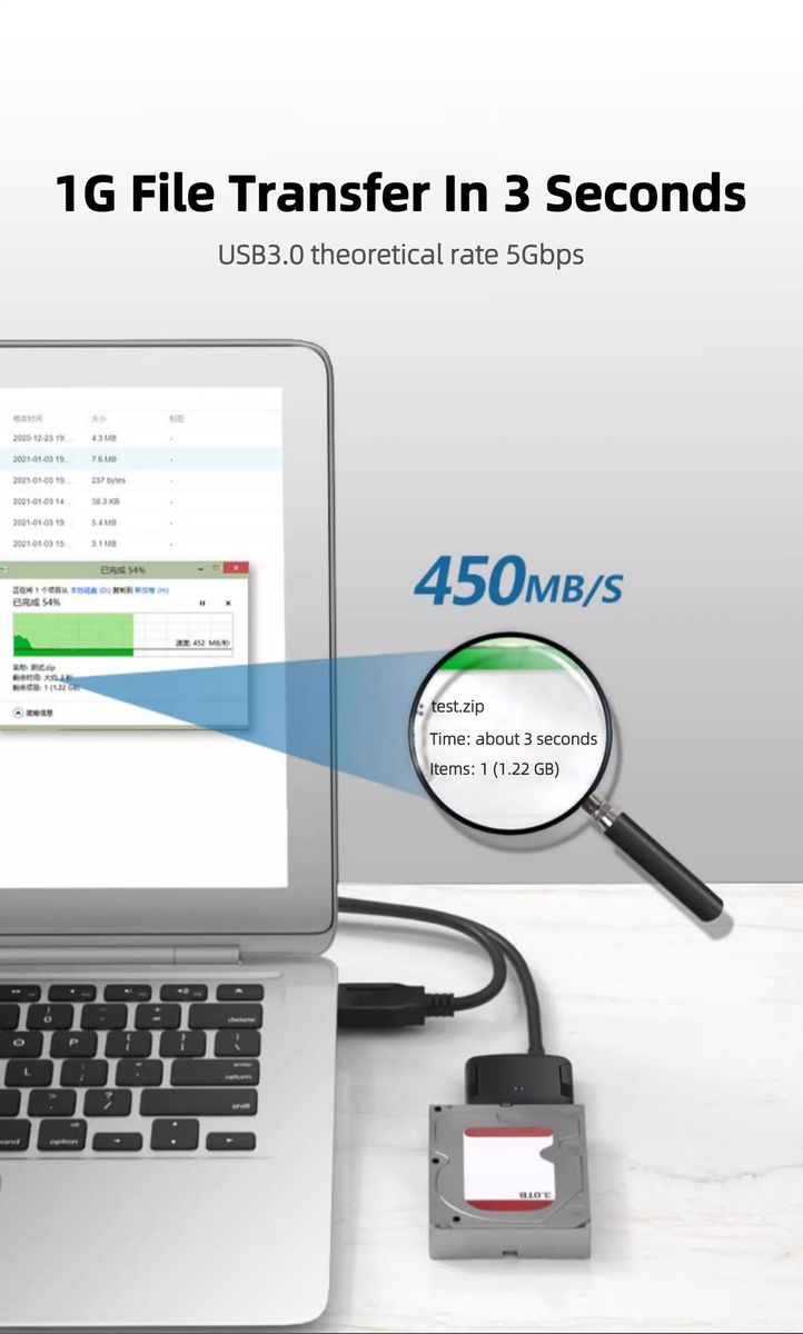 SATA to USB 3.0 Cable USB to SATA Hard Drive Adapter for 2.5" 3.5" SSD HDD
