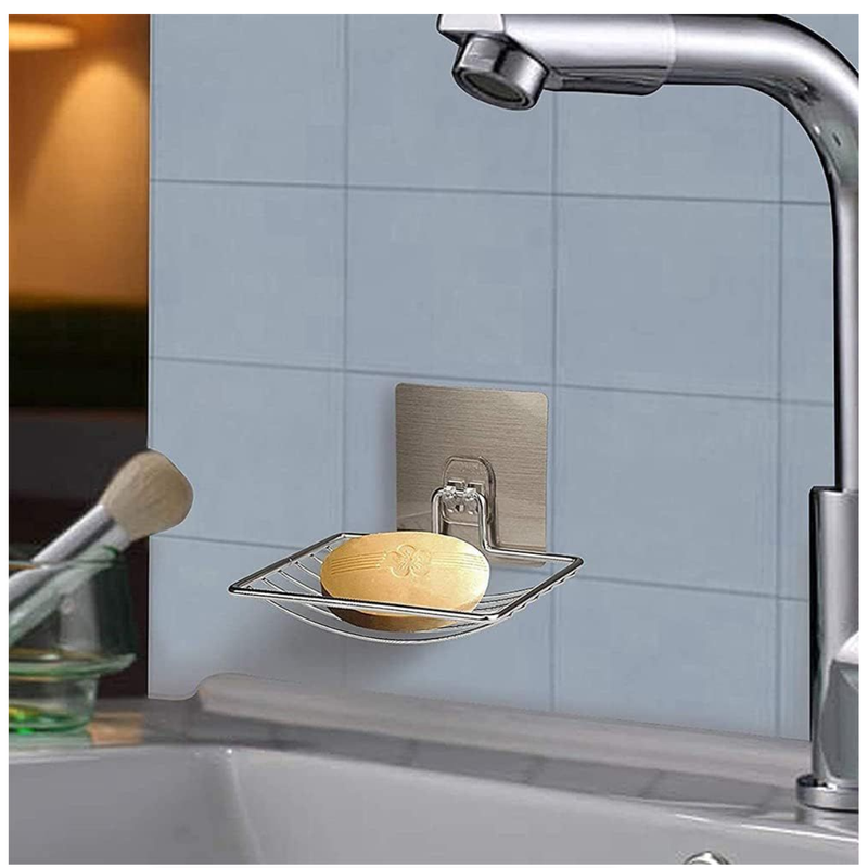 IPSTYLE Soap Holder Adhesive Soap Dish Strong Rust proof Soap Rack 2PCS