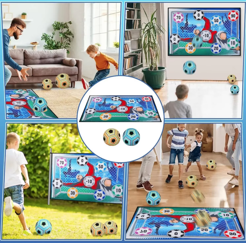 Soccer Ball Game Set for Kids Indoor Outdoor Backyard Toss Soccer Goal Game