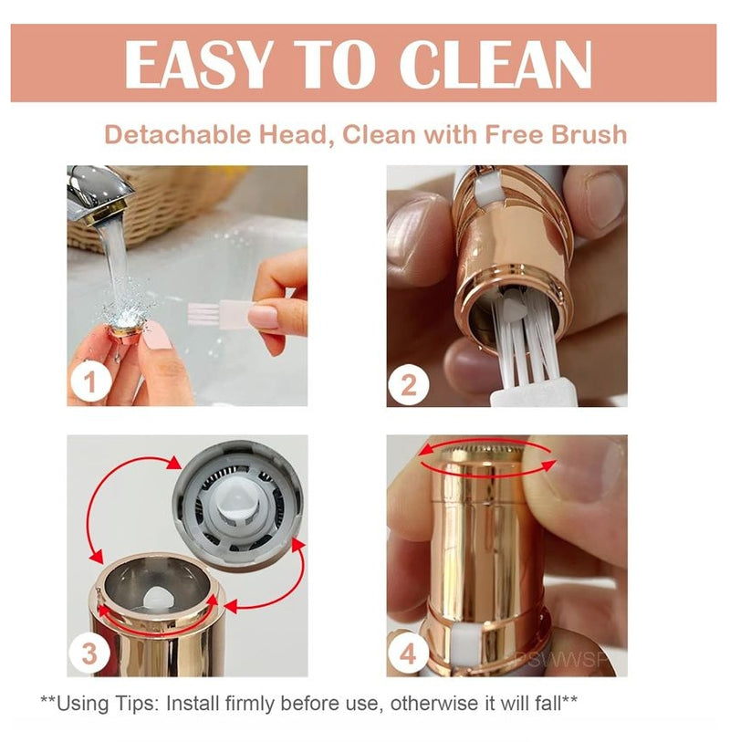 2-in-1 Facial Eyebrow Trimmer Rechargeable Painless Facial Eyebrow Shaver