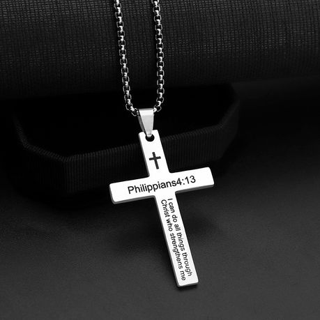Fashion Men Jesus Cross Necklace Men Spiritual Jewelry