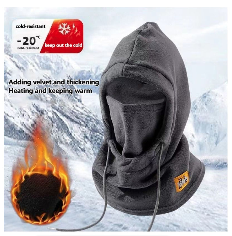 Winter Warm Hooded Hat Windproof Thickened Polar Fleece Ski Cycling Neck