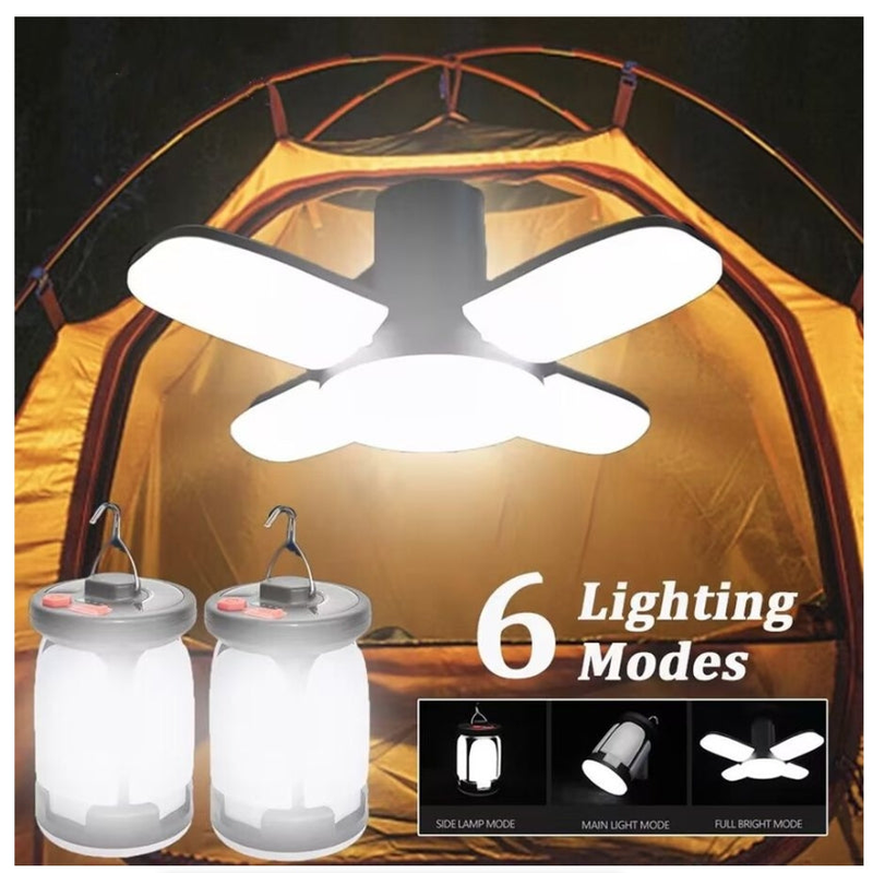 Outdoor Lighting Portable LED Solar Camping Lights USB Rechargeable