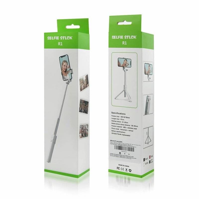 R1 Extendable Selfie Stick & Tripod with 360 Rotation and Bluetooth Remote
