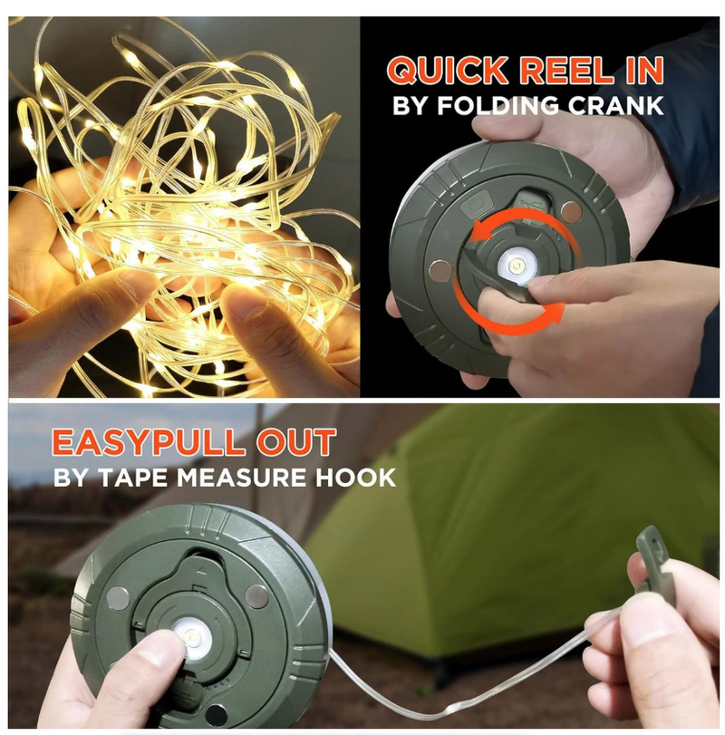Solar Camping Lights USB Rechargeable String 8 Modes Multifunctional Light