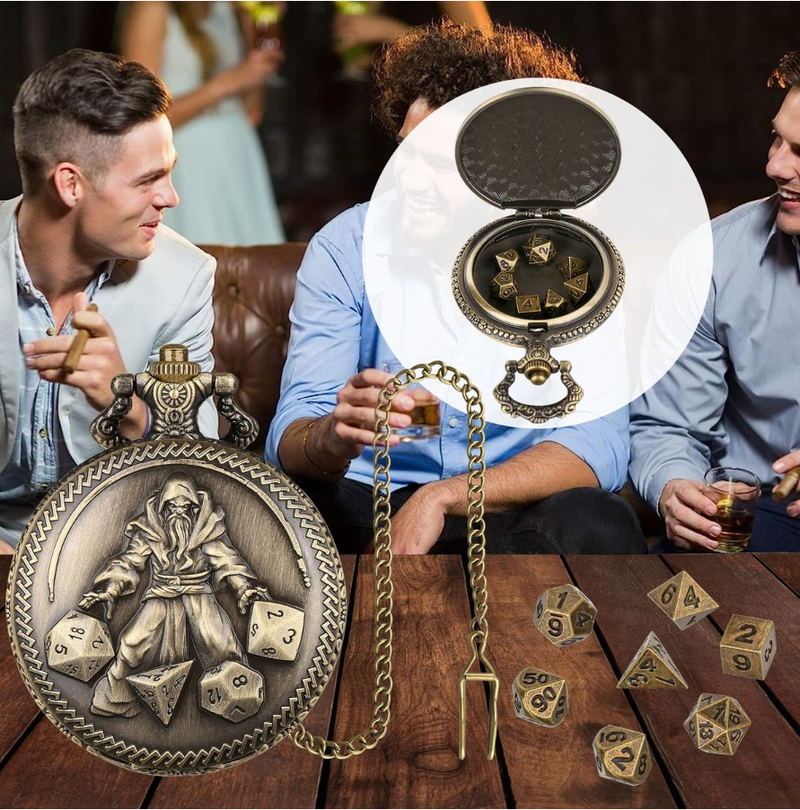 IPSTYLE Mini Metal DND Dice Set Board Games D&D Accessory