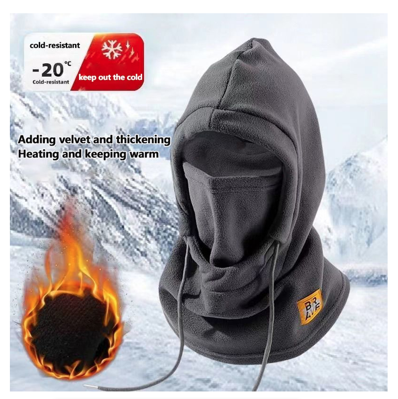 Winter Warm Hooded Hat Windproof Thickened Polar Fleece Ski Cycling Neck