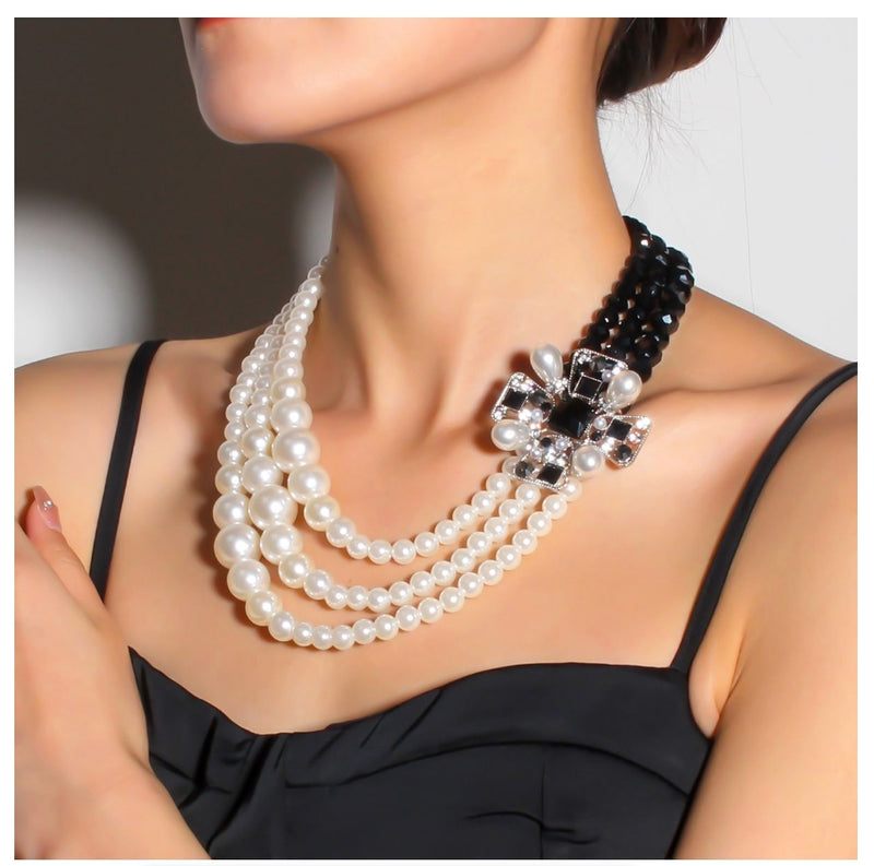Fashion Multi-layer Pearl Necklace Elegant Temperament Light Luxury Jewelry