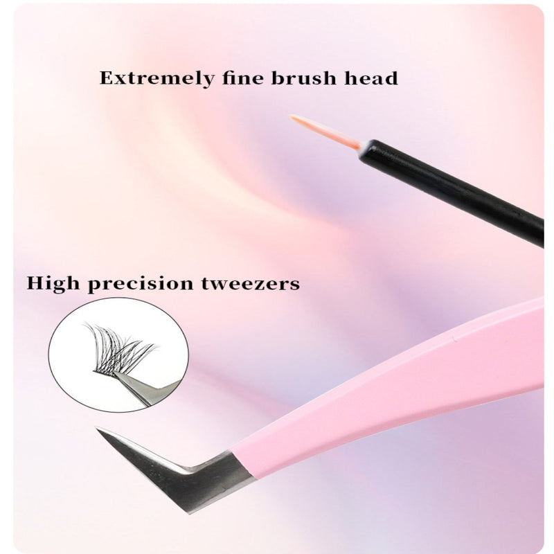 Lash Clusters Lash Curl Extension Kit with Lash Bond &Tweezer (8-16mm) Mixed Length Lash Clusters to Get Different Lash Styles, Easy to Apply for Beginners, Looks Real & Natural
