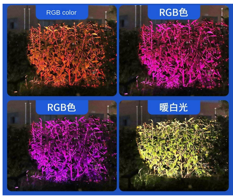 Solar Spotlight Outdoor Super Bright Waterproof Floor Lawn RGB Lamp