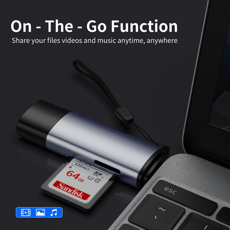 SD Card And TF Card Reader USB Type-C OTG Card Reader with Dual Connectors