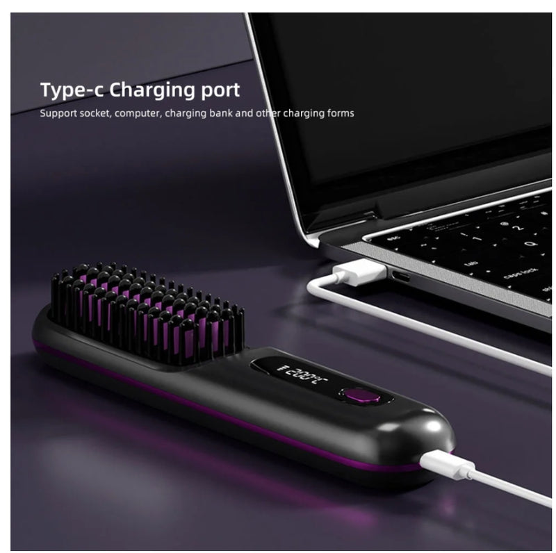 IPSTYLE 2-in-1 Straightener Curler with Negative Ions - 3 Heat Settings