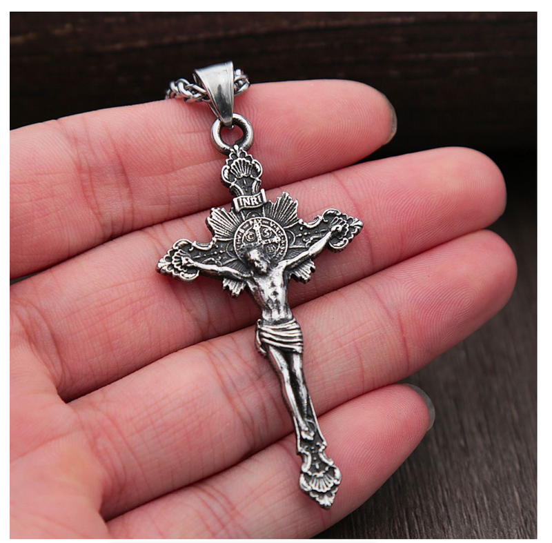 Cross Pendant Chain Necklace Christian Church Baptism Gift