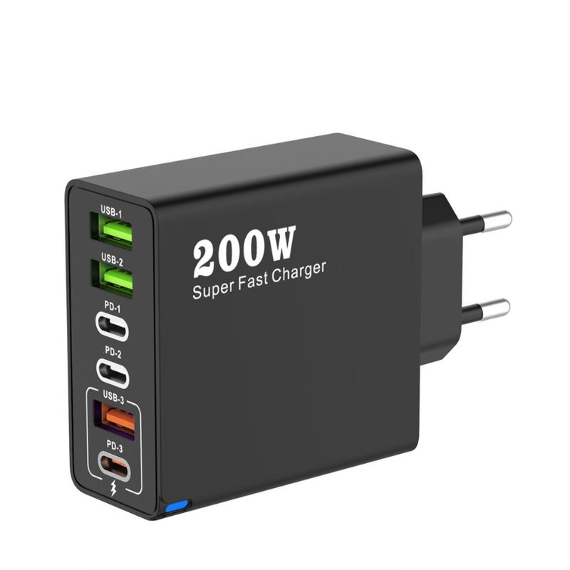 6 Ports Fast Charger USB C Multi Ports PD Quick Charge Wall Phone Adapter
