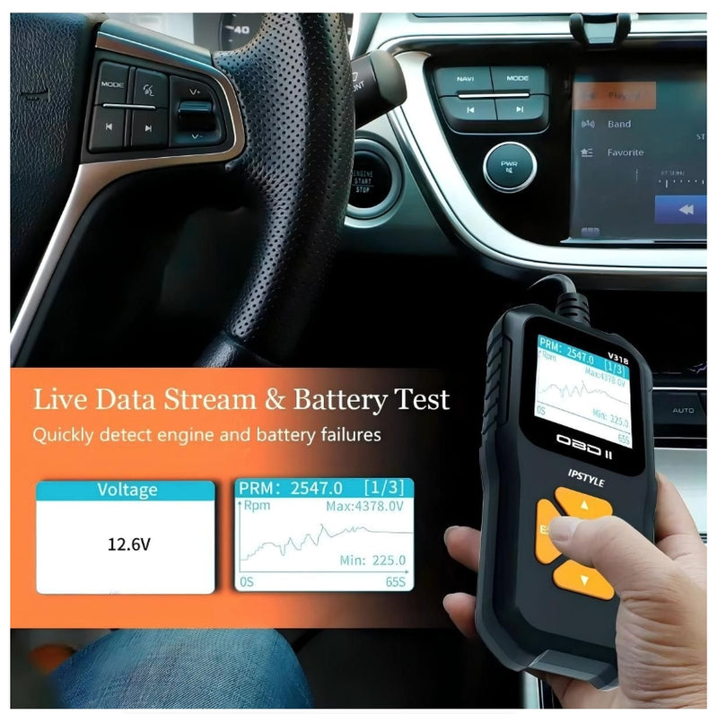 V318 OBD2 Scanner Car Fault Diagnostic Instrument Engine Reading Clear