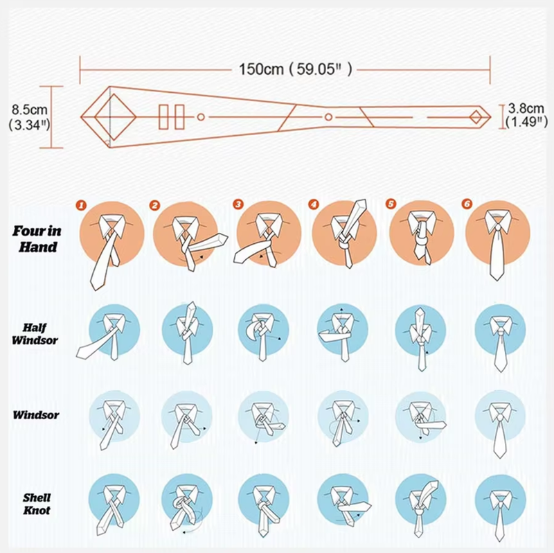 Men Tie Handkerchief Cufflinks Set Jacquard Necktie Wedding Business