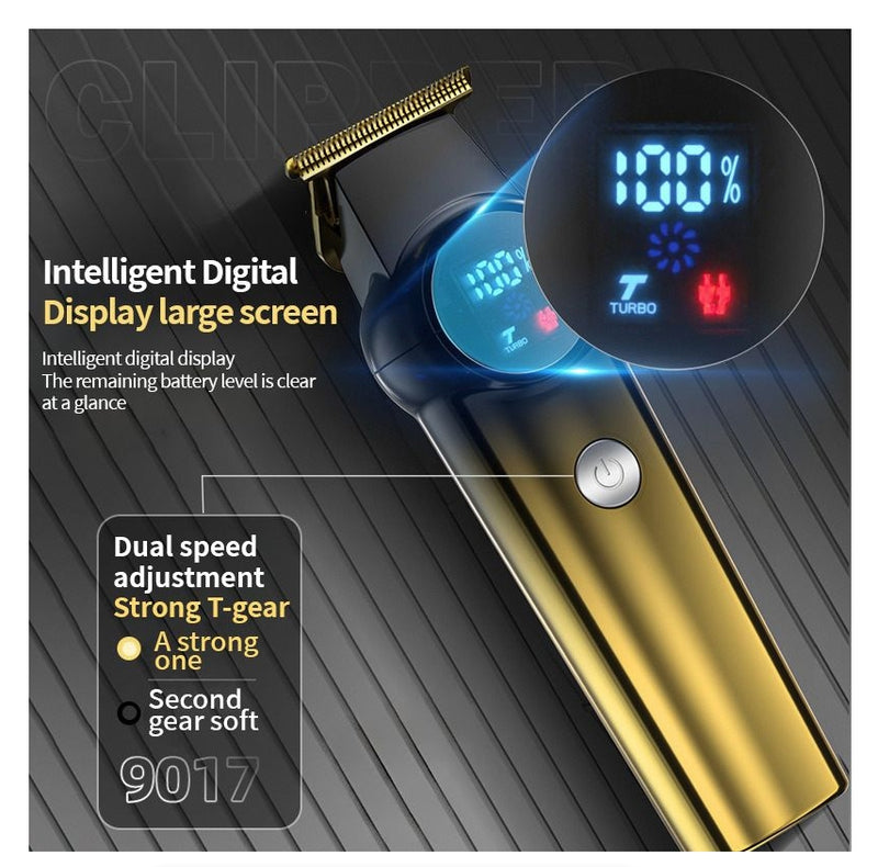 IPSTYLE Electric Hair Clipper Rechargeable Digital Display Trimmer for Men
