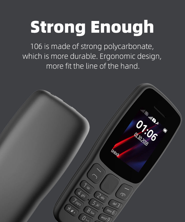 Feature Phone 1.77" Display 800mAh Battery Dual SIM Dual Standby Strong Torch MP3 MP4 FM Radio Bluetooth GPRS