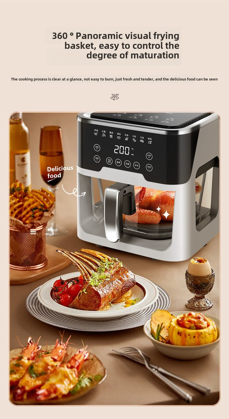 4L Fully Automatic Large-Capacity Air Fryer with Transparent Oven and Microwave Airfryer