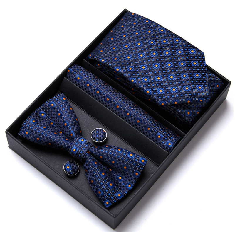 Man Tie Handkerchief Pocket Squares Cufflink Set Handkerchief Cufflinks Necktie Set