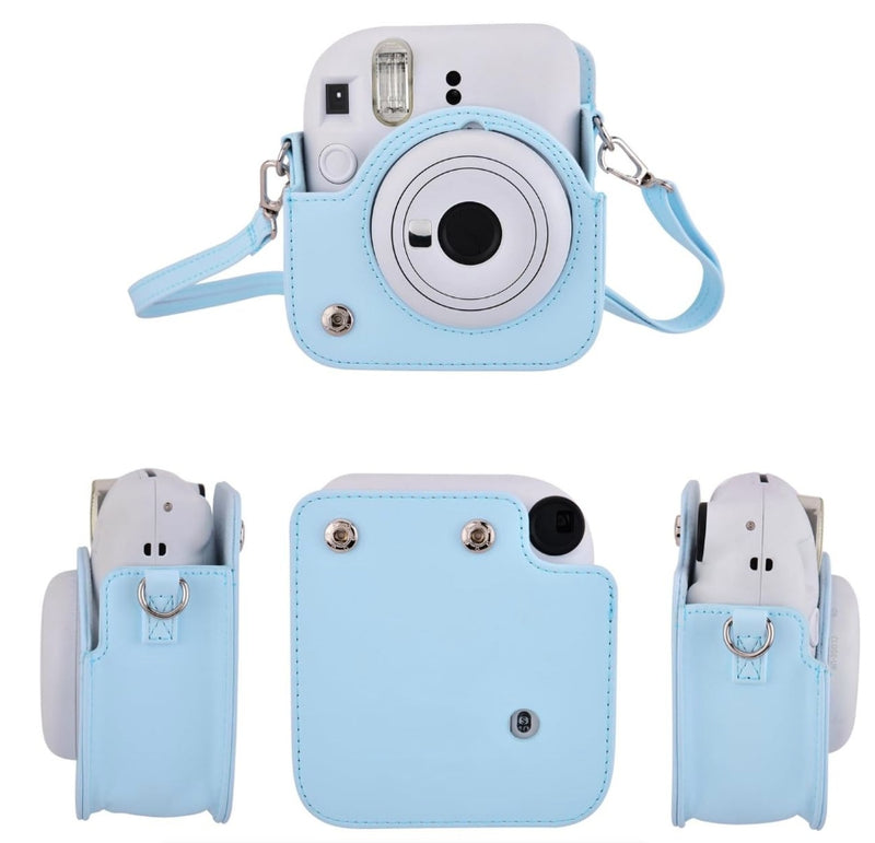 PU Leather Camera Case for Fujifilm Instax Mini 12 with Adjustable Strap