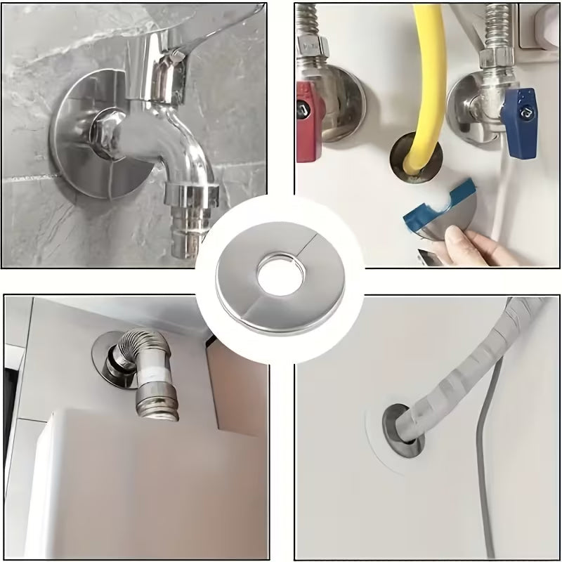 Stainless Steel Wall Hole Cover Plates, Decorative Escutcheon For Pipes- 3 Pieces