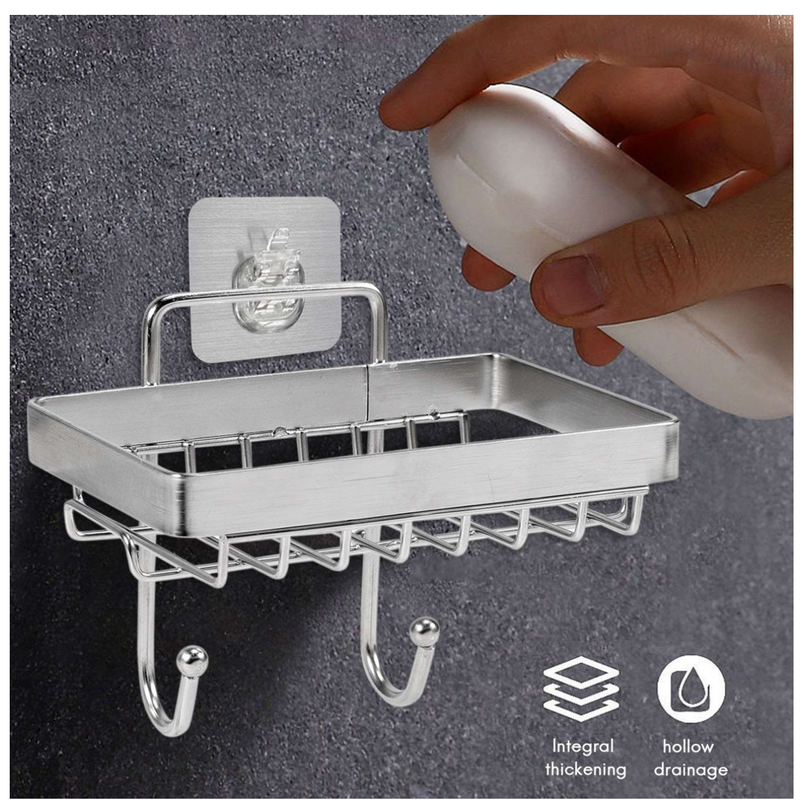 IPSTYLE Soap Dish Holder For Bathroom With Sponge Hook Bar Soap Holder