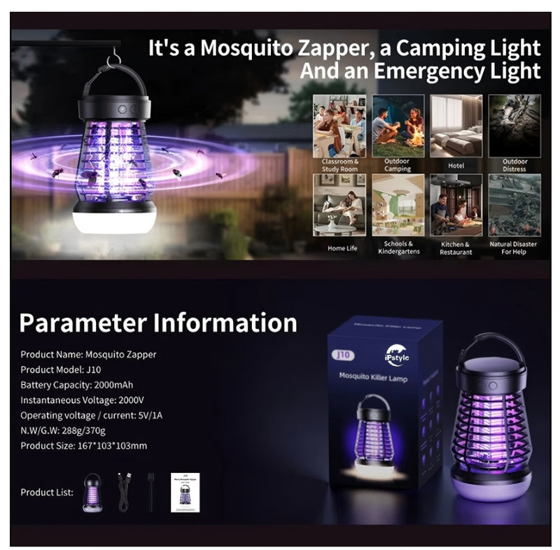 IPSTYLE Outdoor Camping Mosquito Repellent Lamp with SOS Dimmable Light
