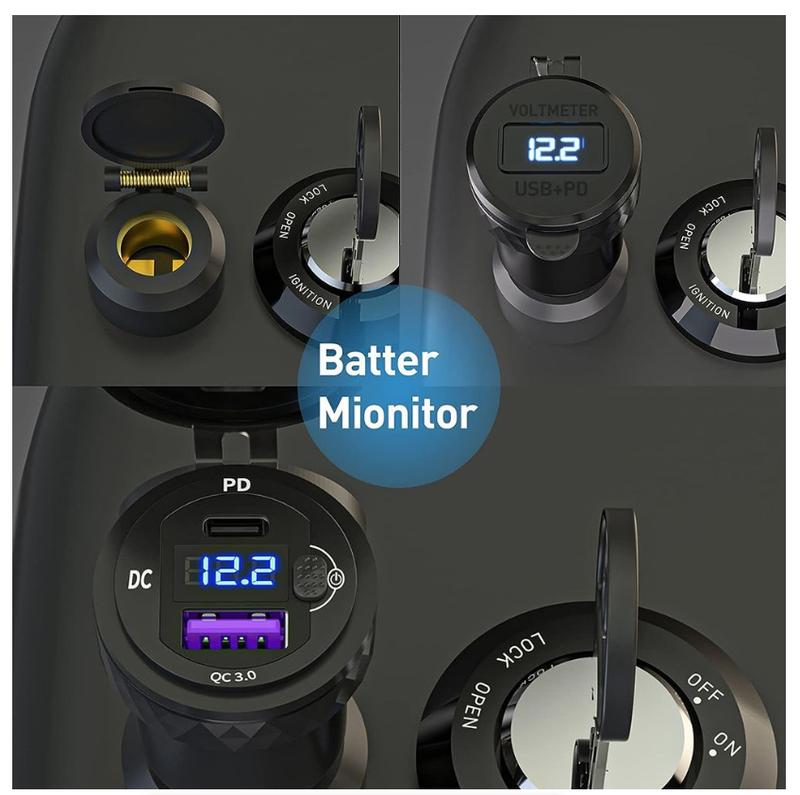 USB Type C PD Fast Car Charger Power Adapter Hella DIN Plug Socket