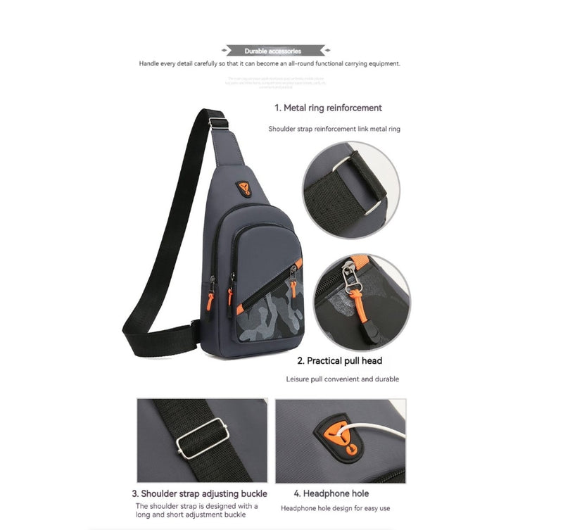 Men's Chest Bag Portable Casual Shoulder Bag Trendy UniqueCross body Bag
