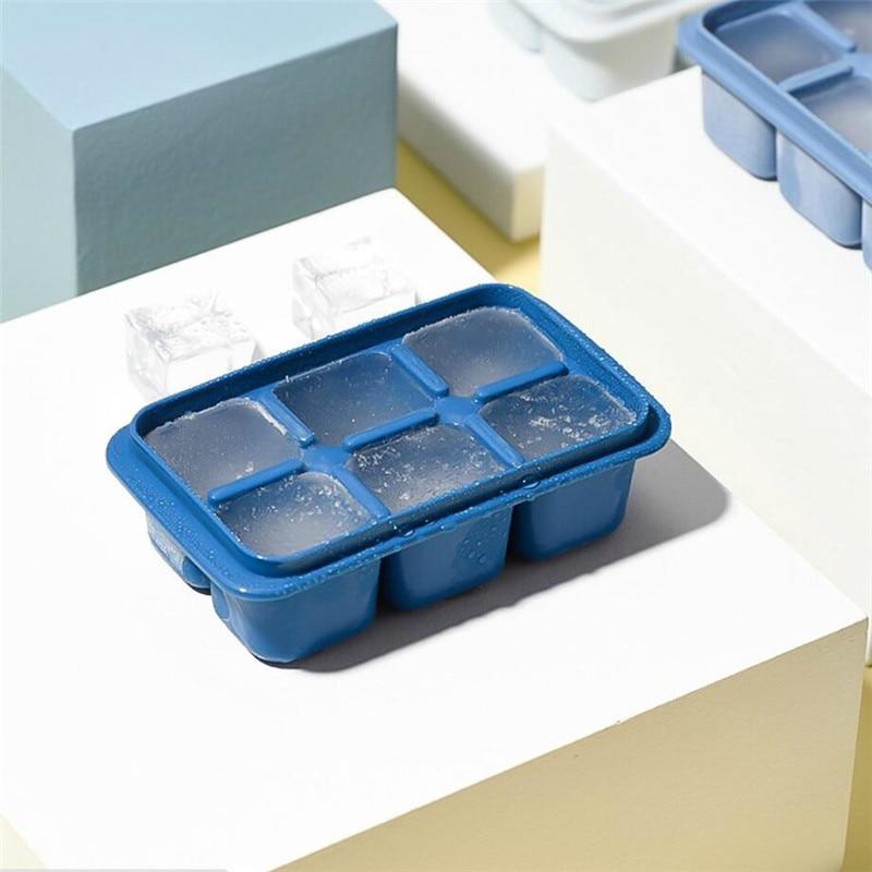 Mini silicone ice trays 2 pieces 6 square cubes per tray