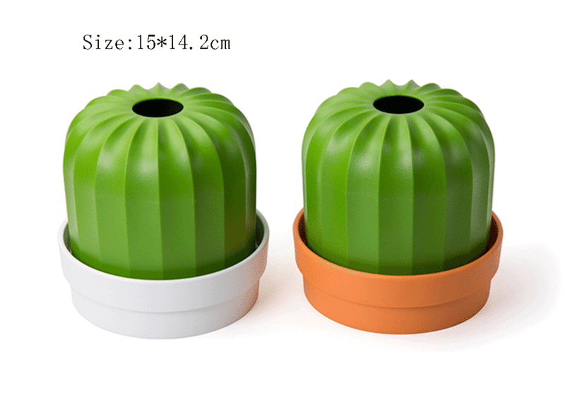 2 pcs. Single sale plastic creative towel box with cactus desktop draw