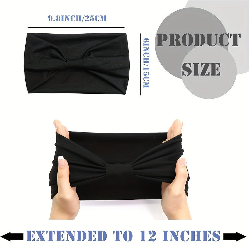 4-Pack Wide Non-Slip Headbands – Thick Yoga & Gym Hair Bands