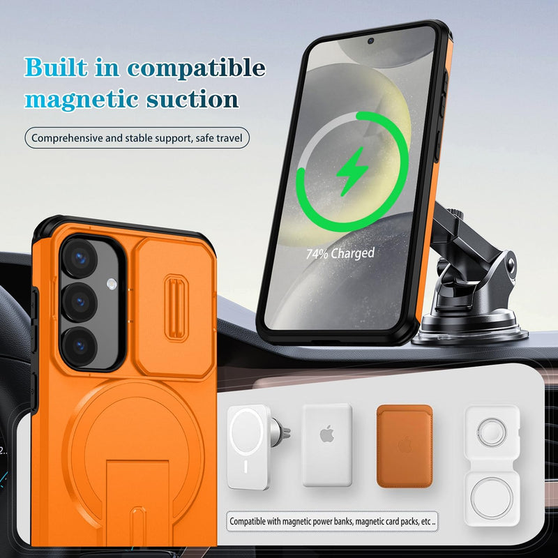 Slide Lens Magnetic Holder Phone Case Compatible With Samsung Galaxy A36