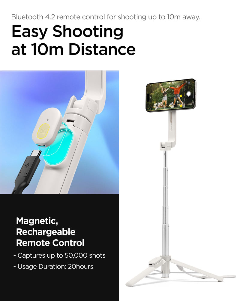 Spigen S571W 24" Magnetic Selfie Stick Tripod Wireless Remote Control for iPhone