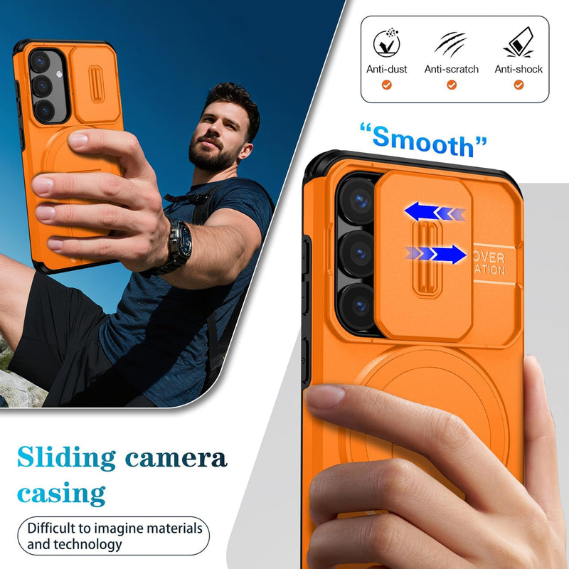 Slide Lens Magnetic Holder  Phone Case Compatible With Samsung Galaxy  S25 Fe