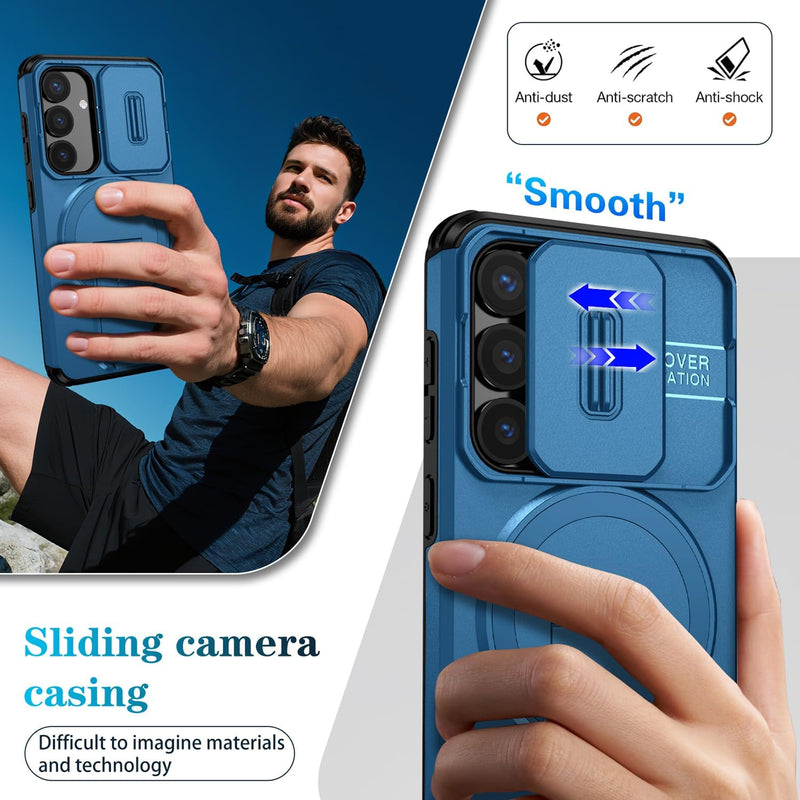 Slide Lens Magnetic Holder  Phone Case Compatible With Samsung Galaxy  S25 Fe