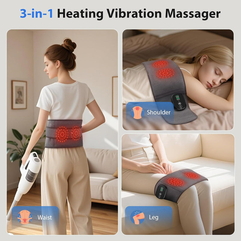 Adjustable Hot Compress Lumbar Massage Belt for Lower Back Pain Relieve