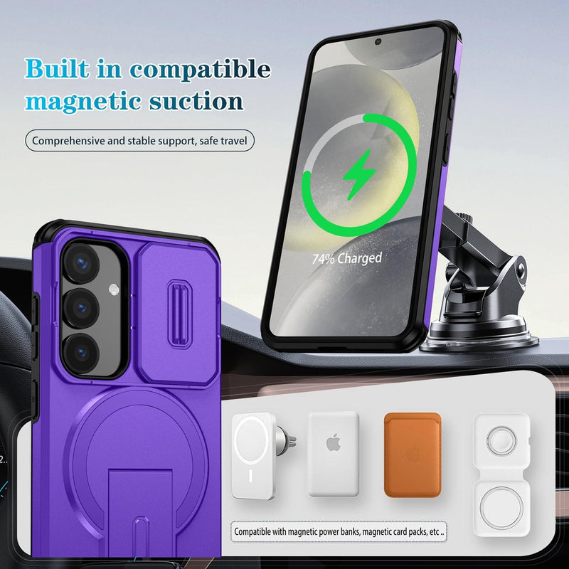 Slide Lens Magnetic Holder Phone Case Compatible With Samsung Galaxy A36