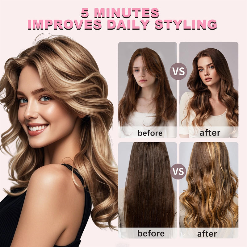 Automatic Hair Curler, Tourmaline Ceramic Ionic Curling Iron with Adjustable Temp