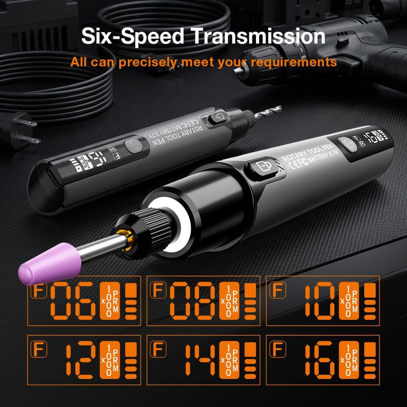 Electric Rotary Tool Kit with Digital Display LED - Mini Grinder Engraver